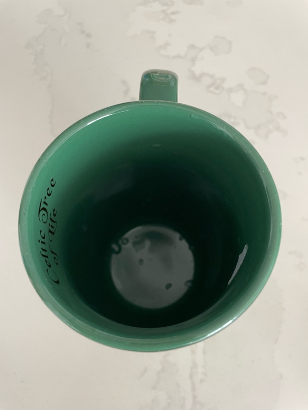 Green Celtic Tree of Life Ireland Ceramic Mug with Gold Accents - Picture 7 of 9